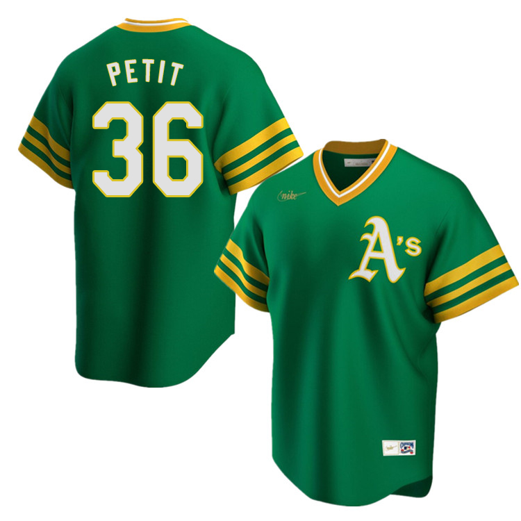 Nike Men #36 Yusmeiro Petit Oakland Athletics Cooperstown Baseball Jerseys Sale-Green